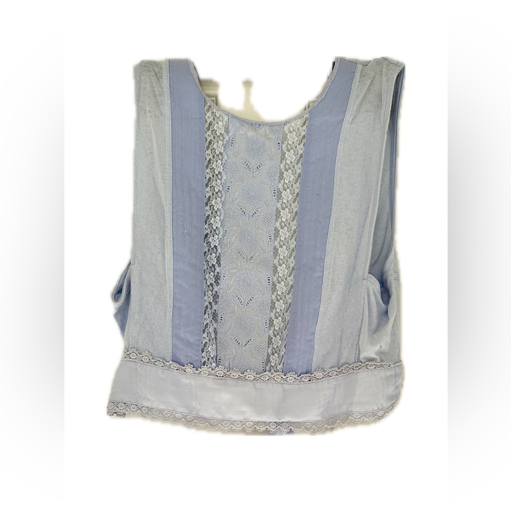 Free People Light Blue Lace Top